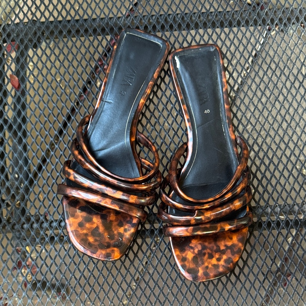 Zara Tortoiseshell Strappy Sandals